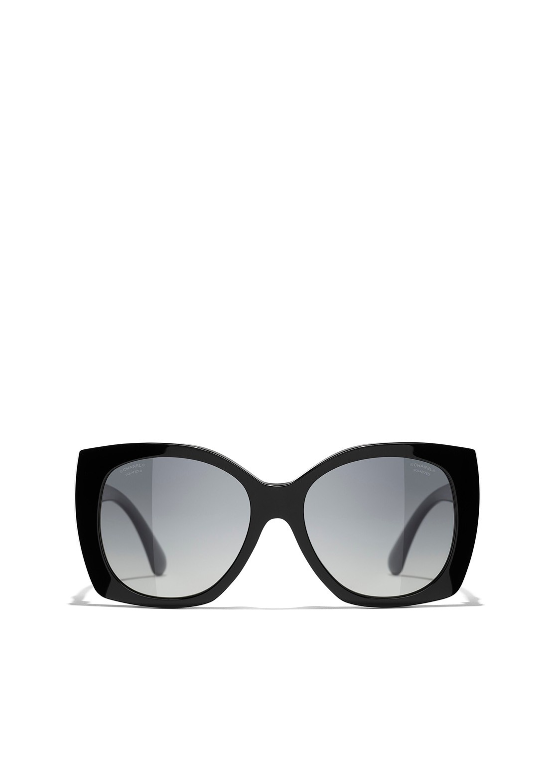CHANEL VIERKANTE ZONNEBRIL - detail 2 zwart
