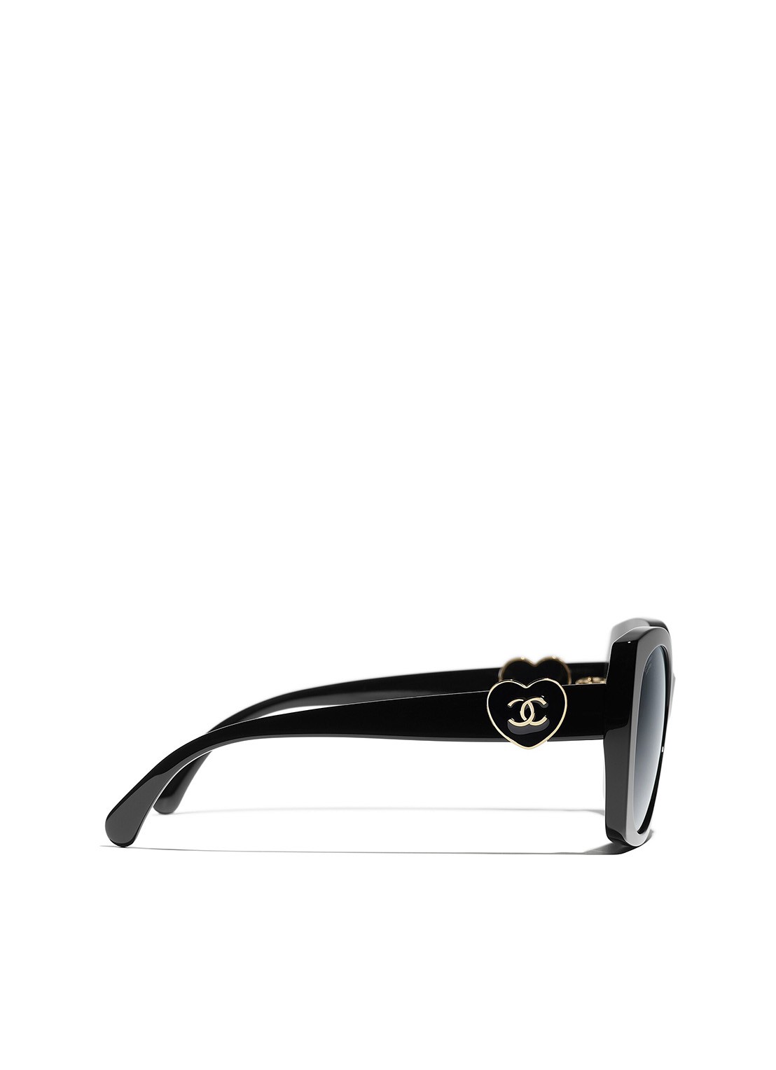 CHANEL VIERKANTE ZONNEBRIL - detail 3 zwart