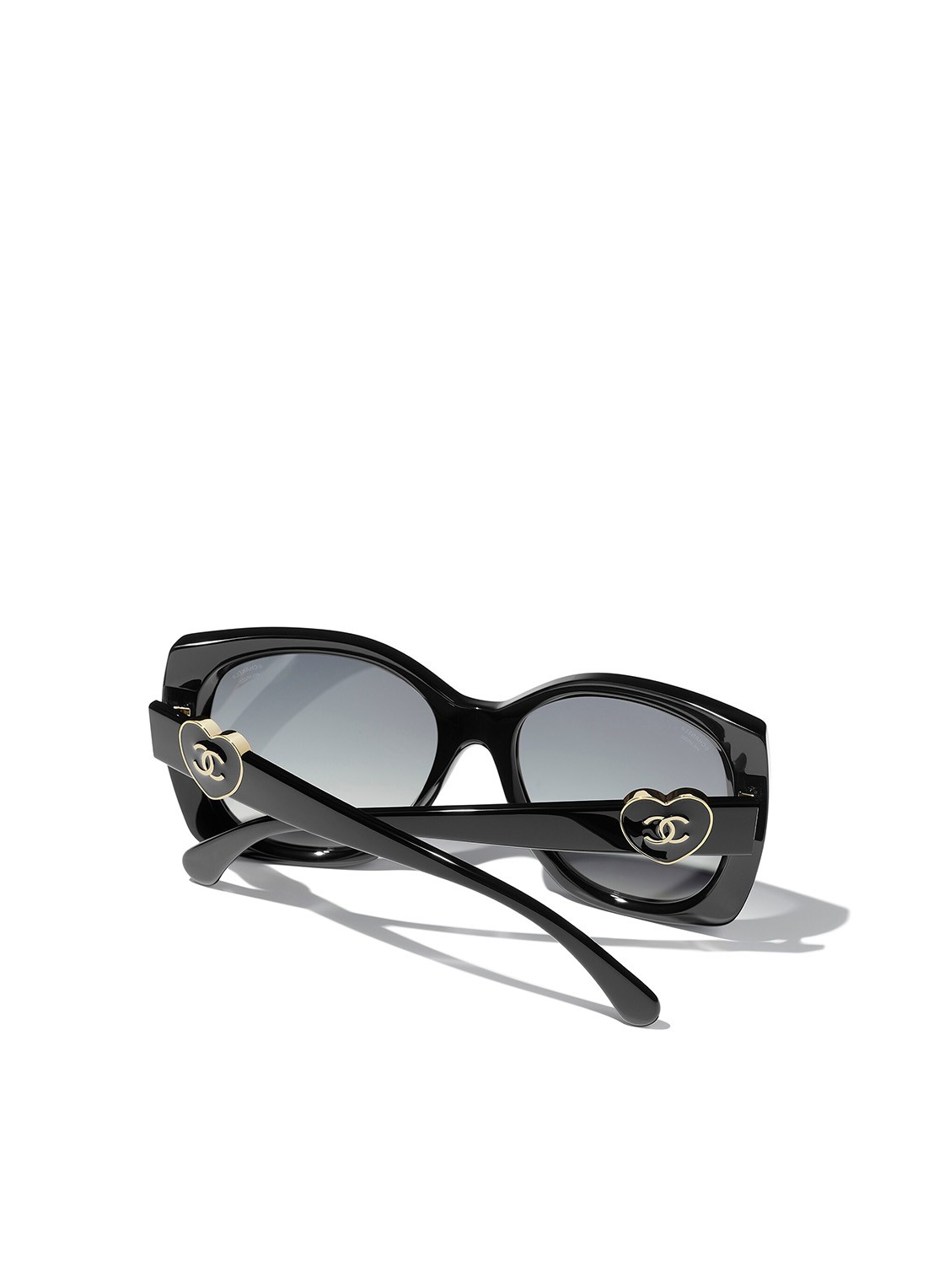 CHANEL VIERKANTE ZONNEBRIL - detail 4 zwart