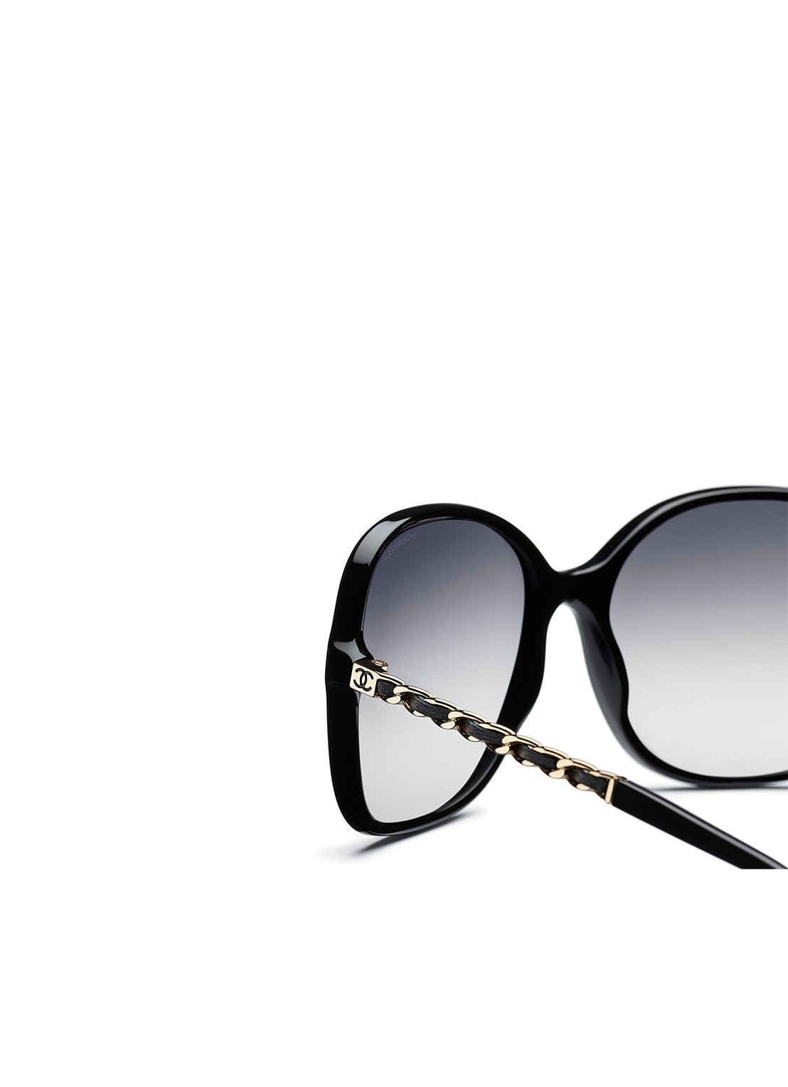 CHANEL VIERKANTE ZONNEBRIL - detail 3 zwart