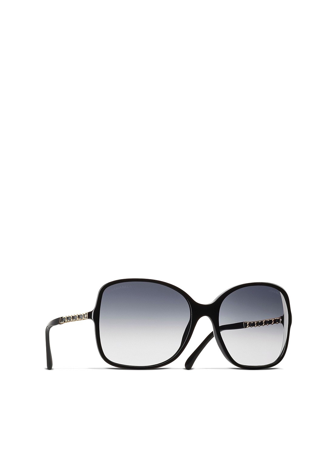 CHANEL VIERKANTE ZONNEBRIL - voorkant 4 zwart