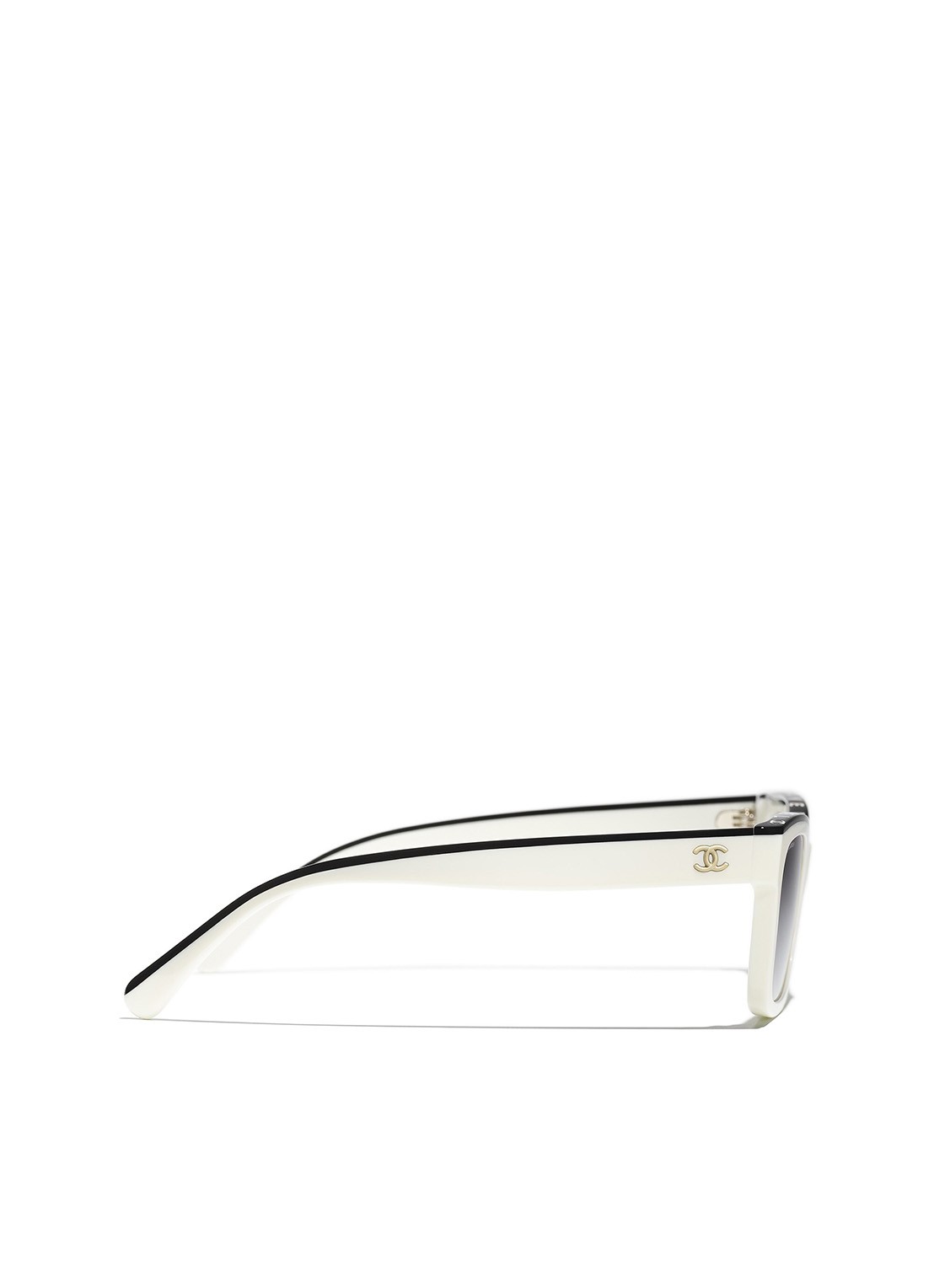 CHANEL VIERKANTE ZONNEBRIL - detail 3 wit