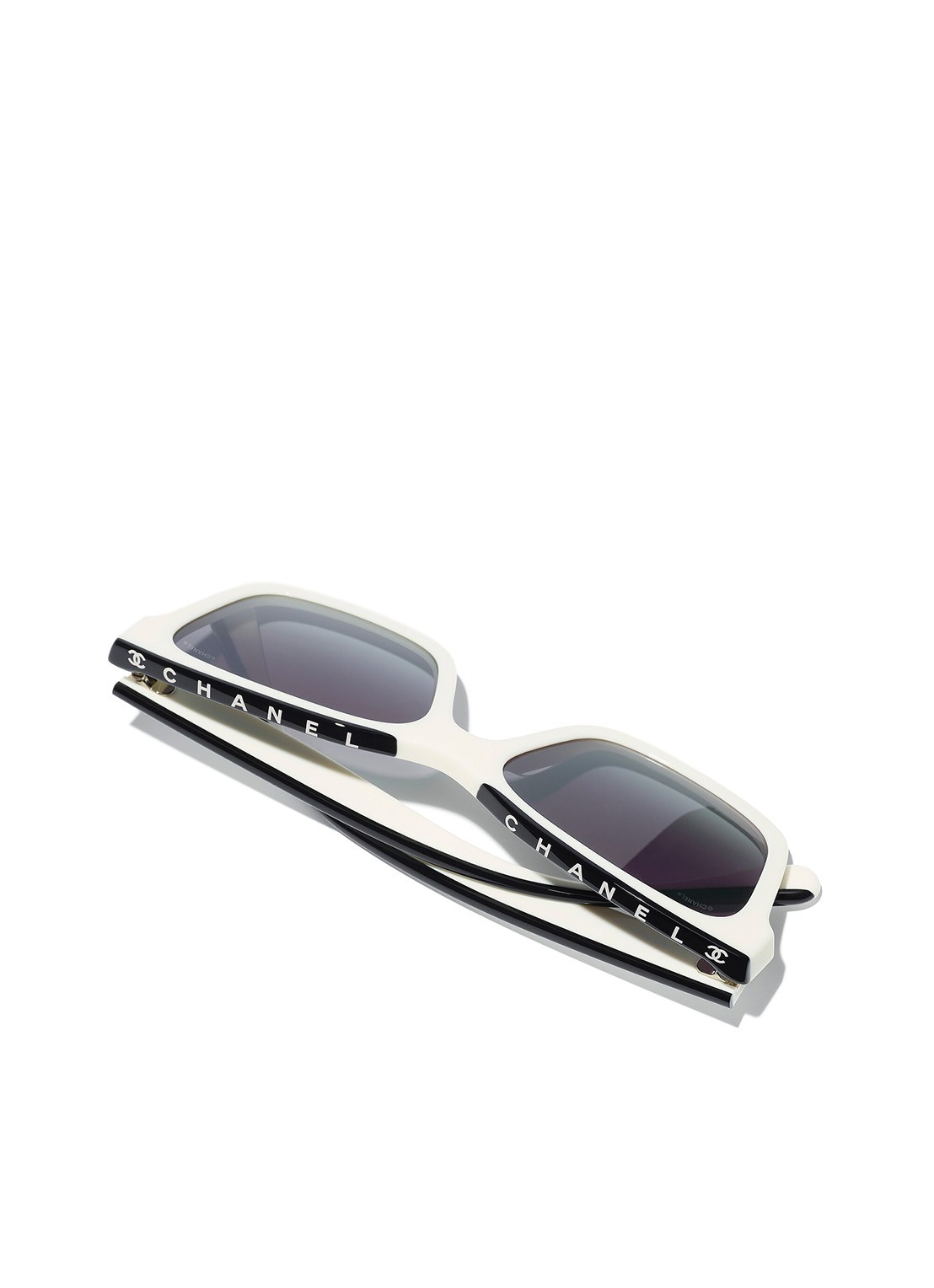 CHANEL VIERKANTE ZONNEBRIL - detail 4 wit