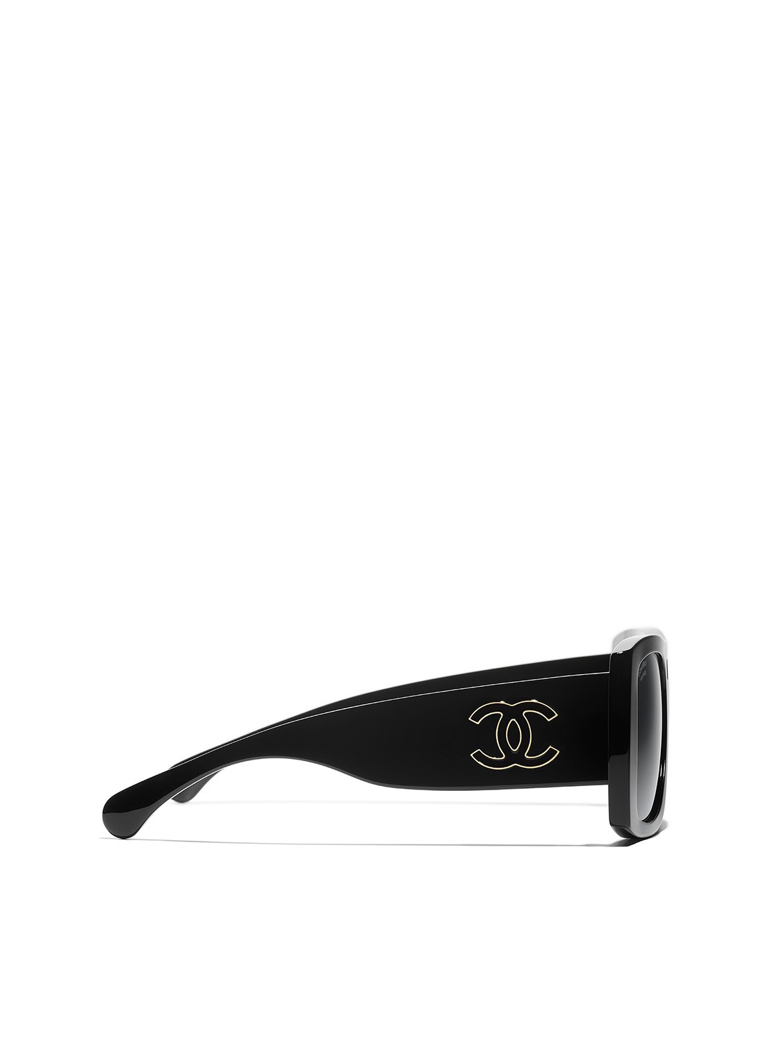 CHANEL VIERKANTE ZONNEBRIL - detail 2 zwart