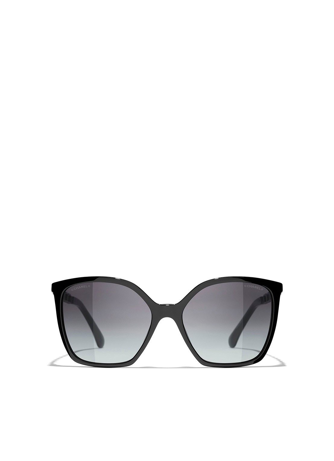 CHANEL VIERKANTE ZONNEBRIL - detail 2 zwart