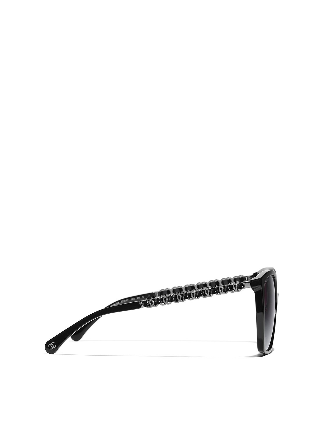 CHANEL VIERKANTE ZONNEBRIL - detail 3 zwart