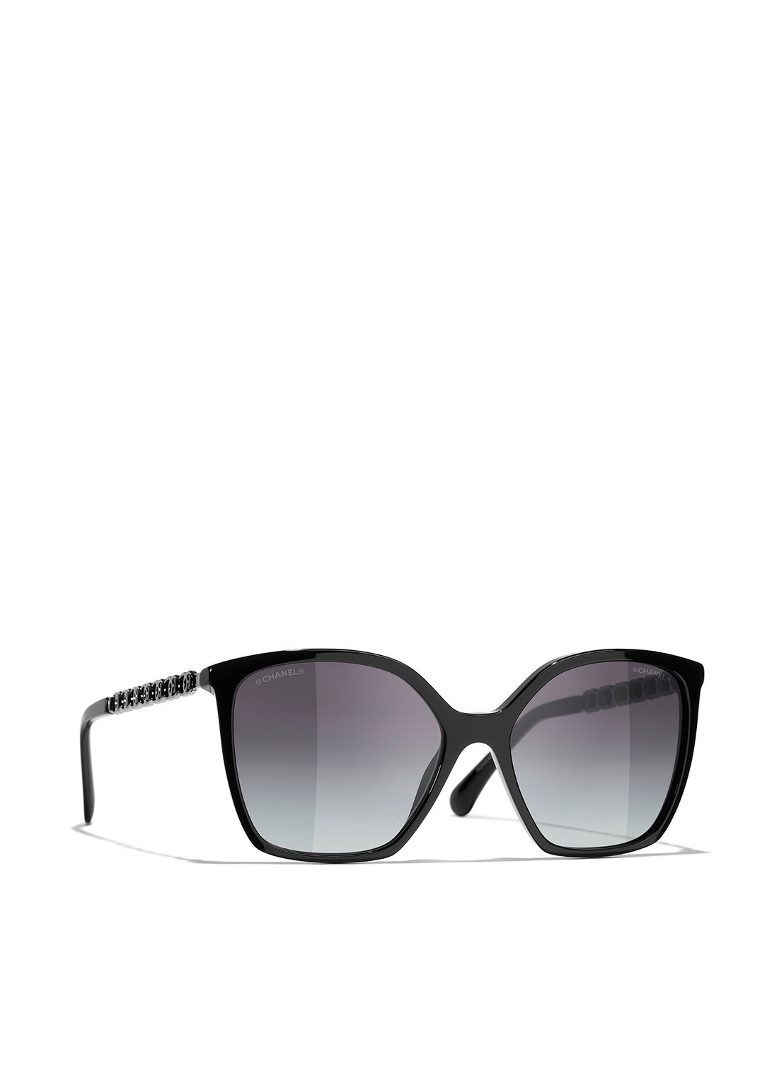 CHANEL VIERKANTE ZONNEBRIL - voorkant zwart