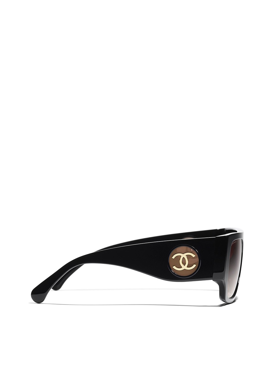 CHANEL VIERKANTE ZONNEBRIL - detail 3 zwart
