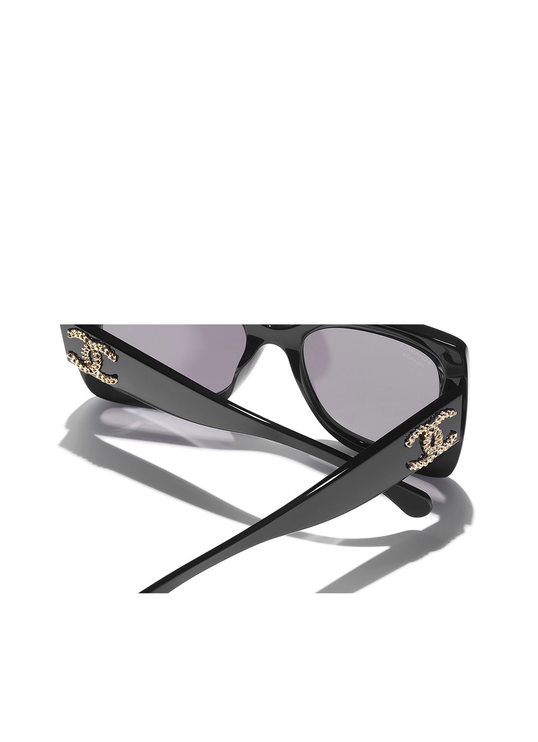 CHANEL VIERKANTE ZONNEBRIL - detail 3 zwart