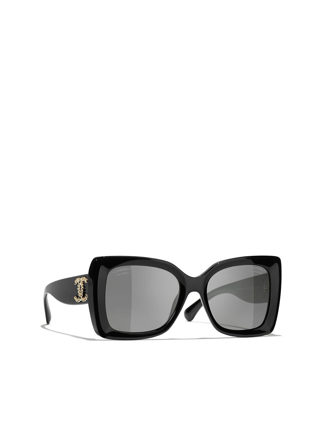 CHANEL VIERKANTE ZONNEBRIL - voorkant 4 zwart