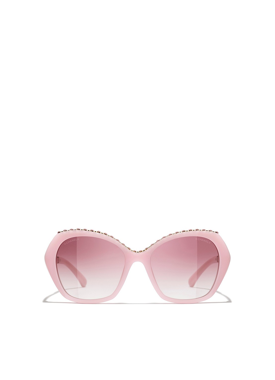 CHANEL VLINDER ZONNEBRIL - detail 2 roze
