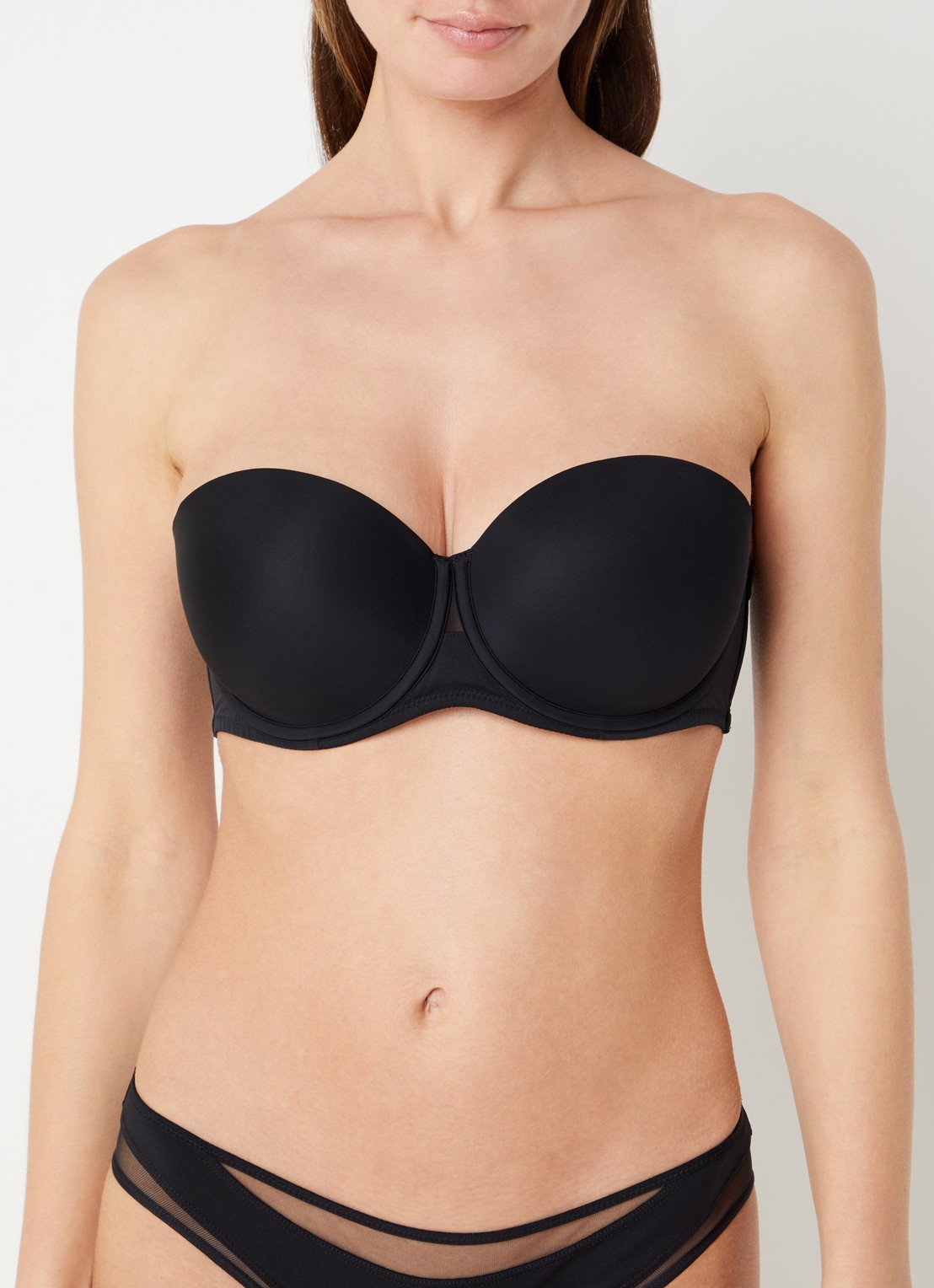 Chantelle Balconette bh met mesh - detail 5 zwart