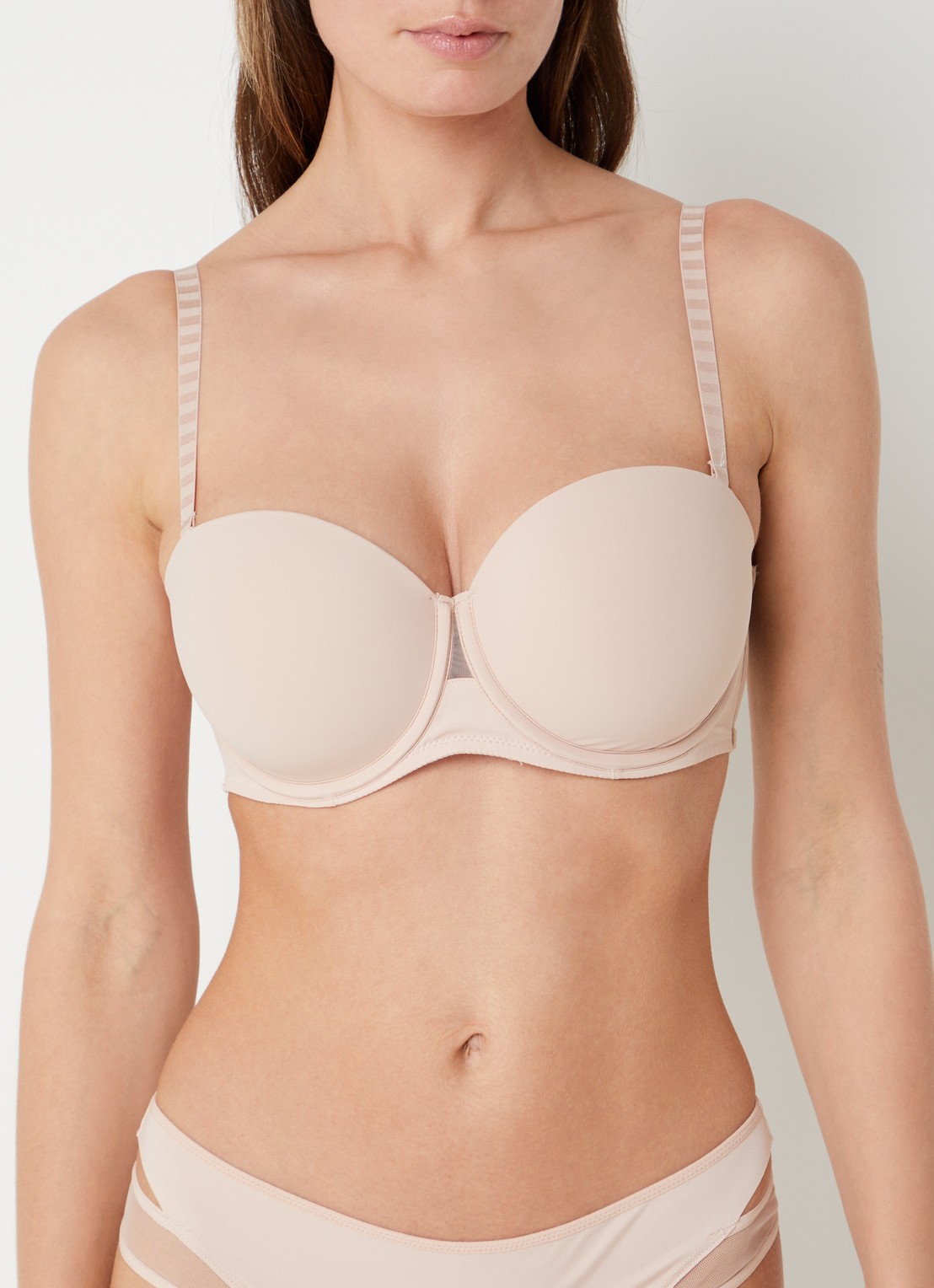 Chantelle Balconette bh met mesh - voorkant 3 beige