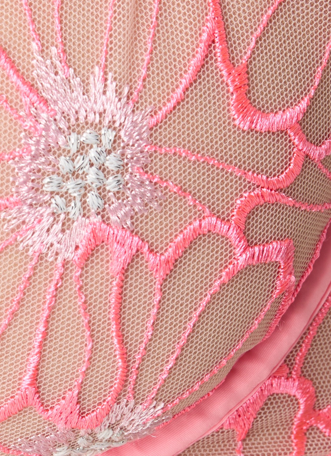 Chantelle Beugel bh van mesh met bloemborduring - detail 3 roze