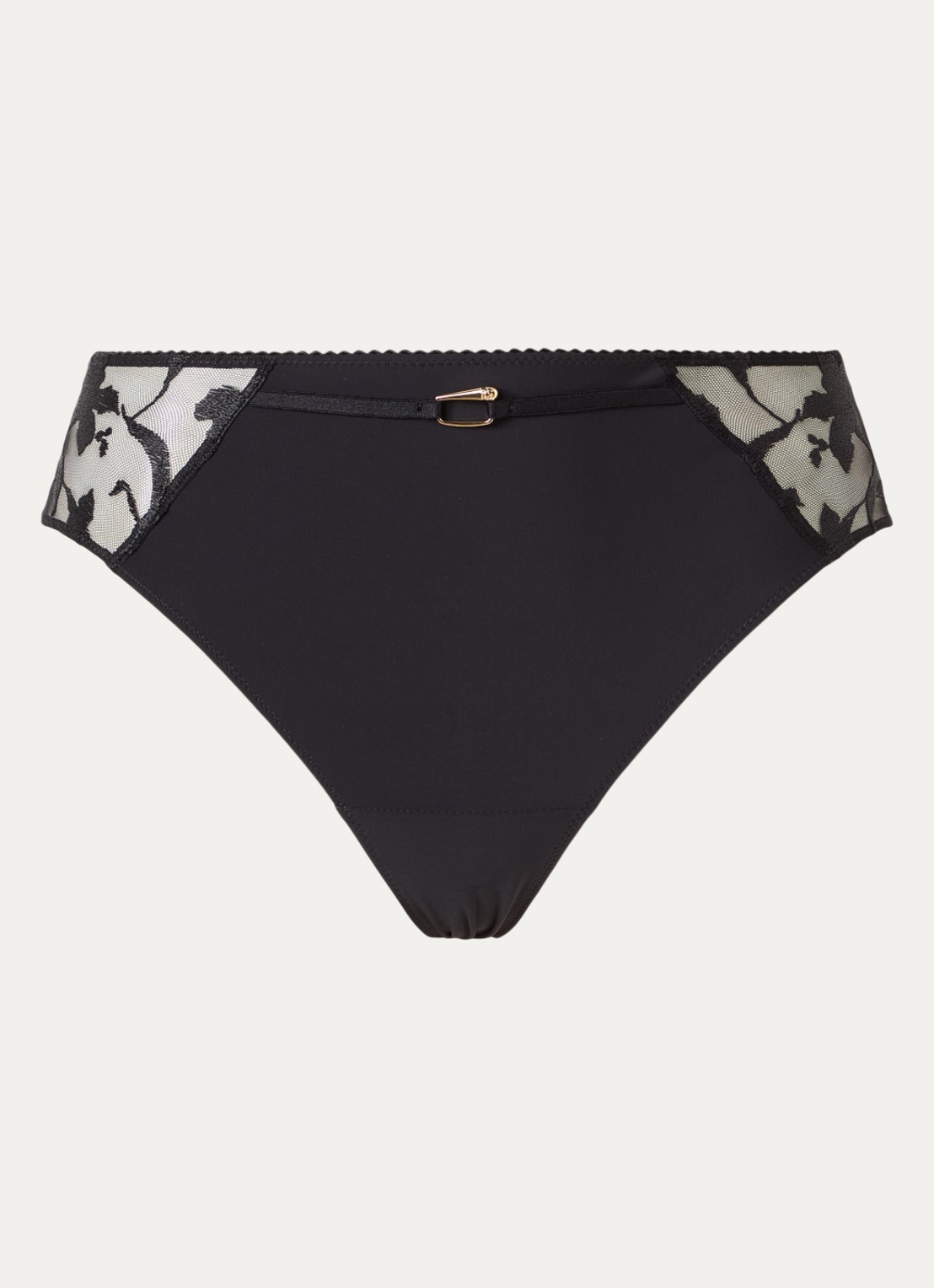 Chantelle Bloemen hipster met kant - voorkant 4 zwart