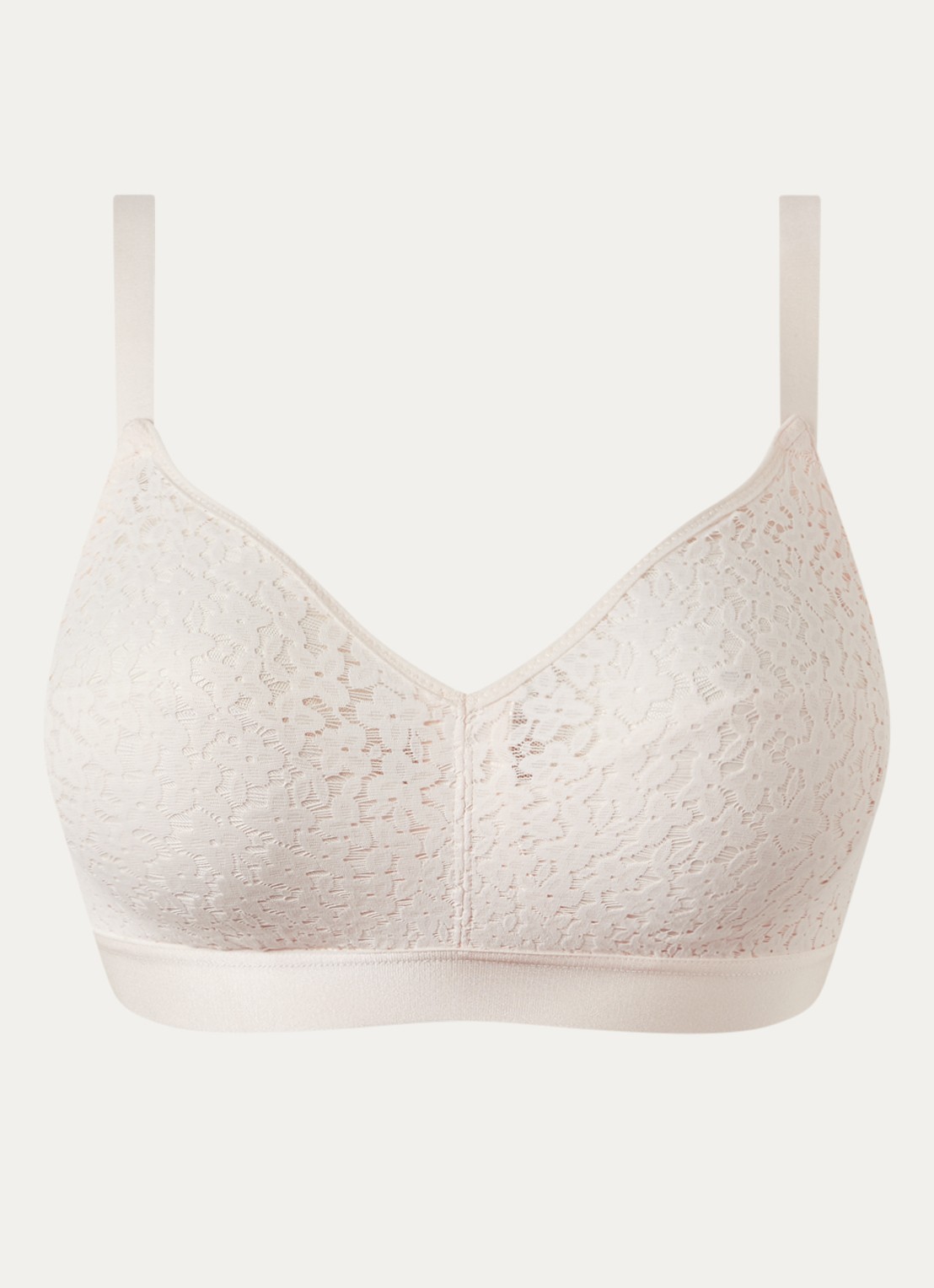 Chantelle Bralette met overlay van kant - voorkant gebroken wit