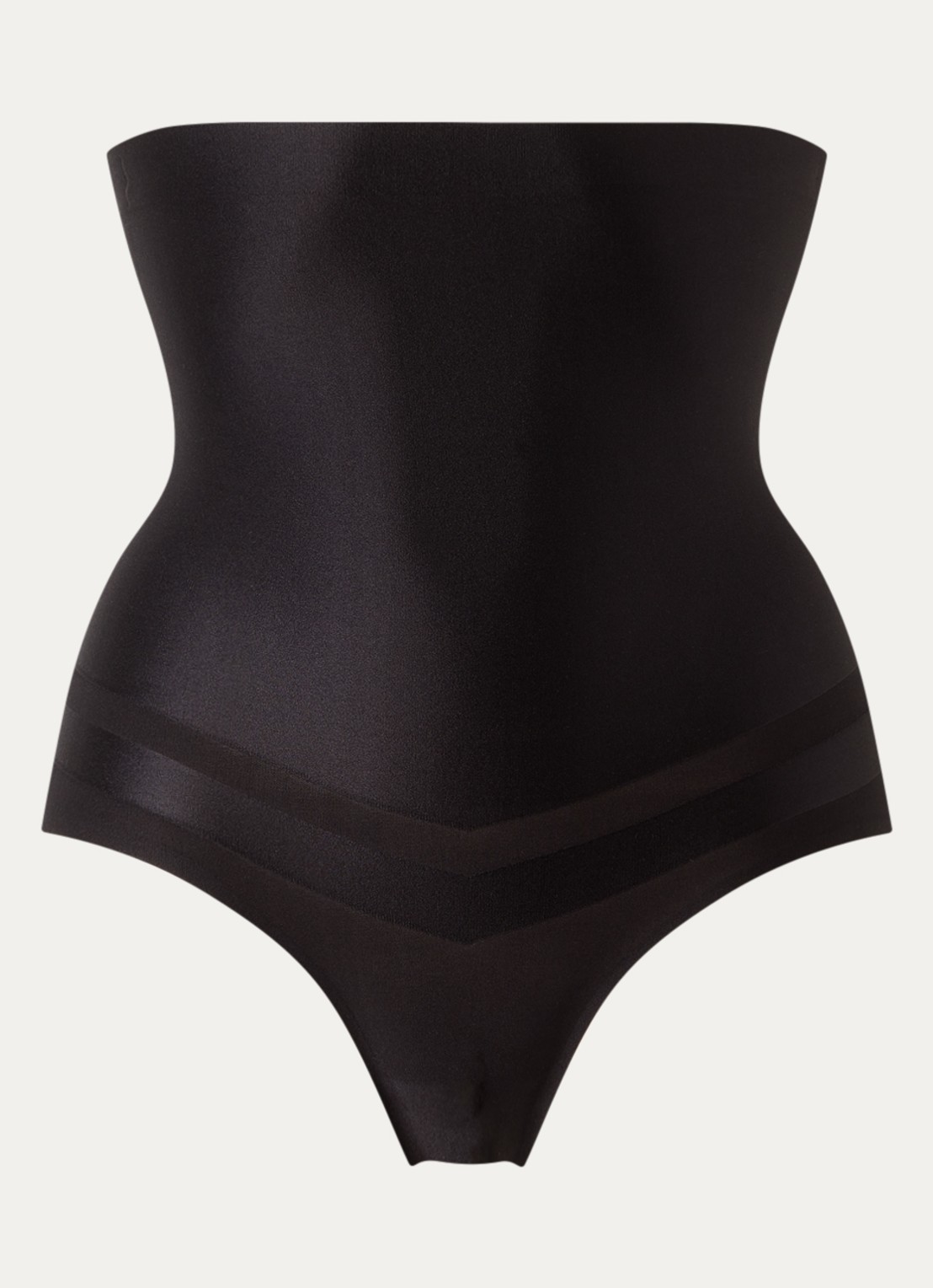 Chantelle Brilliant Shaping high waisted corrigerende slip met glanzende finish - voorkant zwart