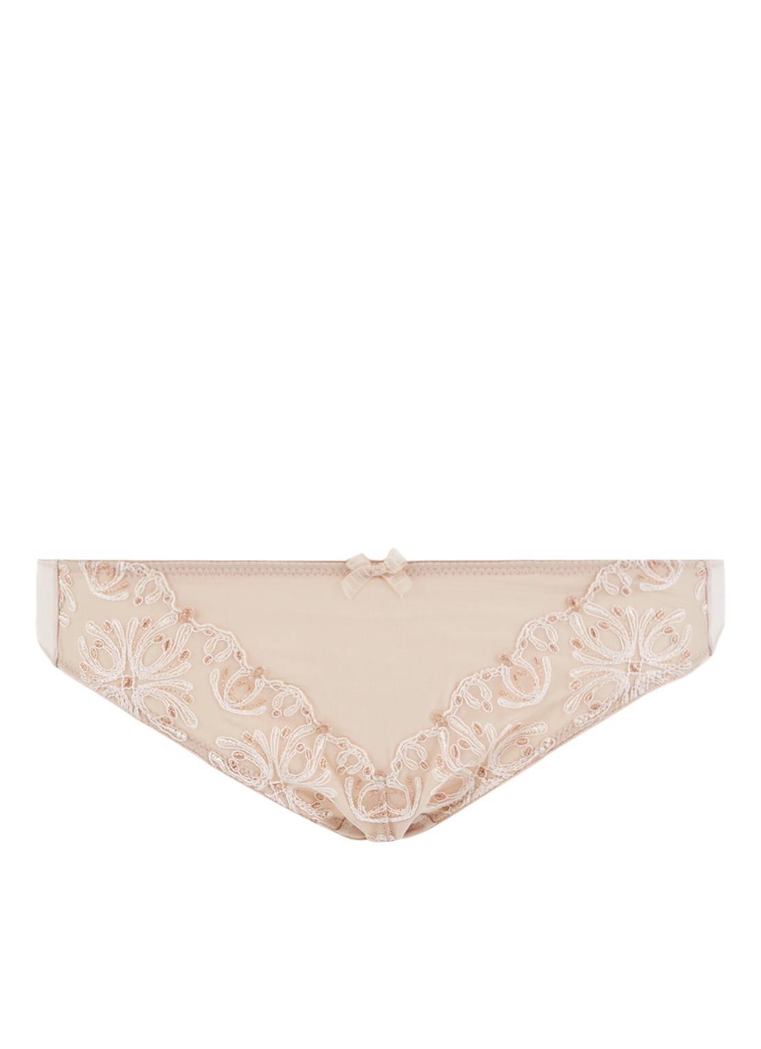Chantelle Champs-Elysées slip met borduring - voorkant 6 creme