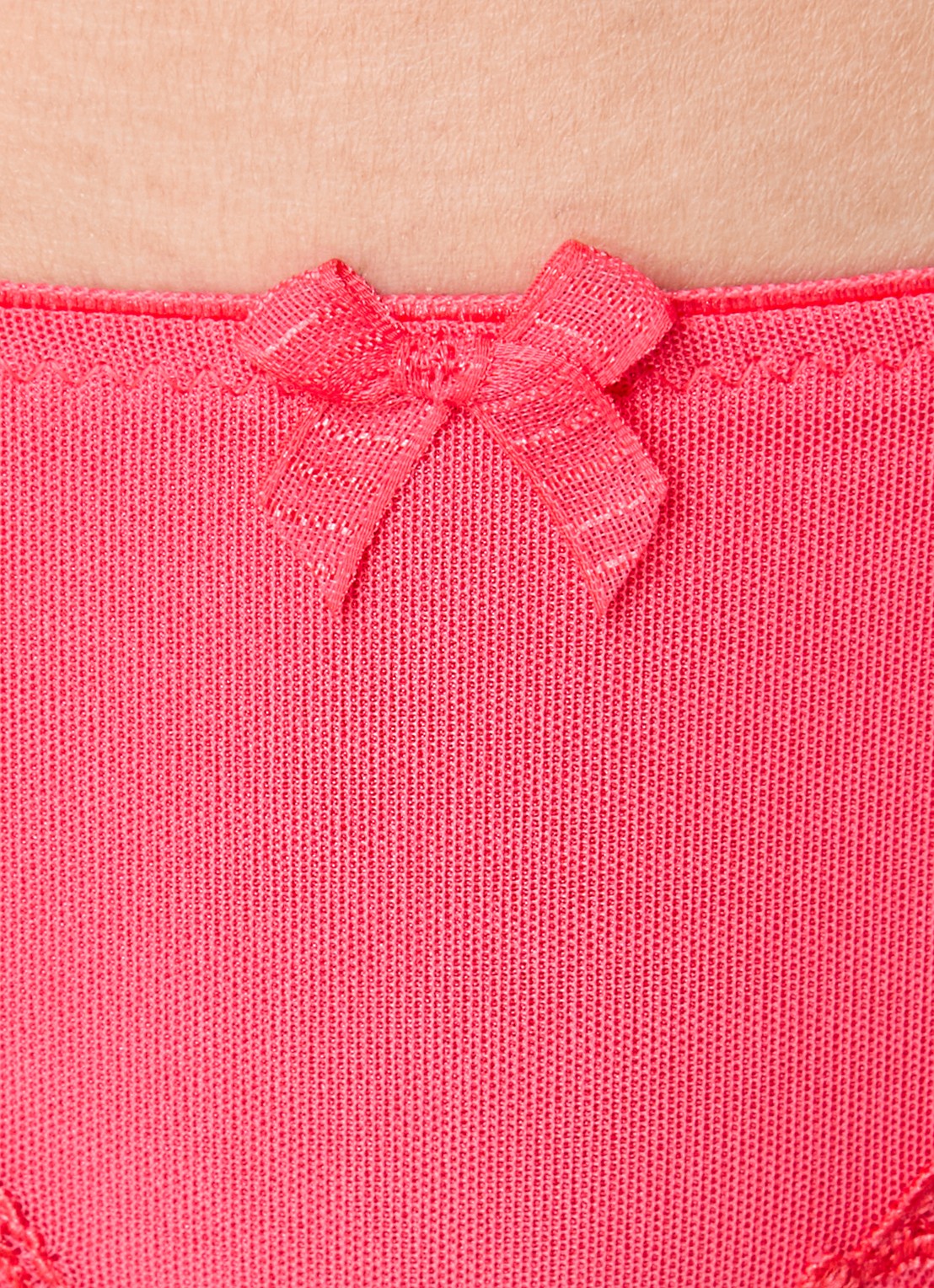 Chantelle Champs-Elysées slip met borduring - detail 2 koraalrood