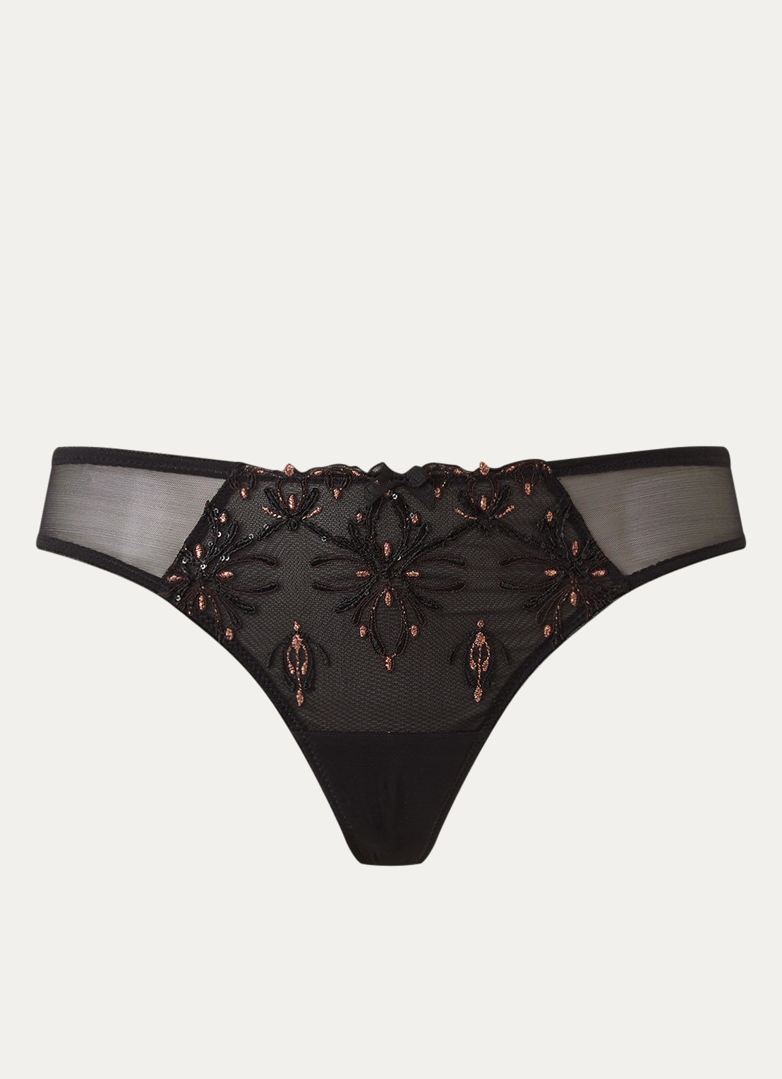 Chantelle Champs Elysees tanga van kant - voorkant brons