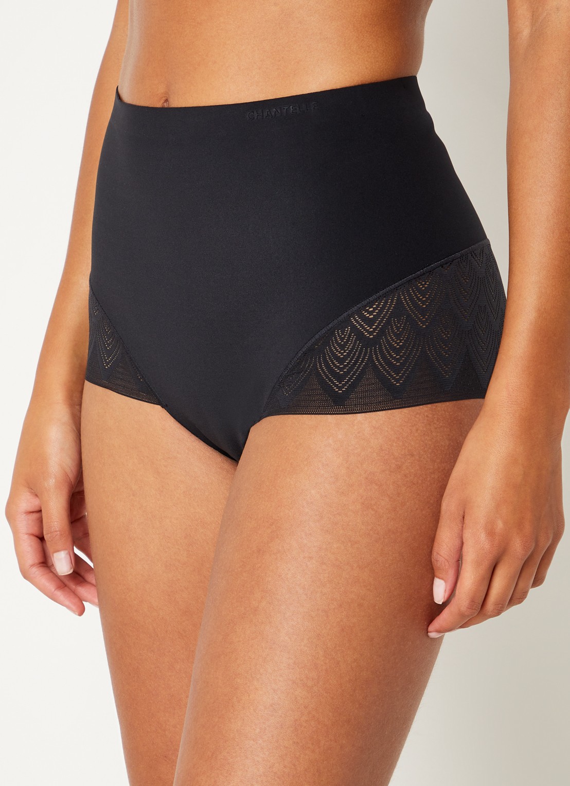 Chantelle Corrigerende high waisted slip met kant - detail 3 zwart