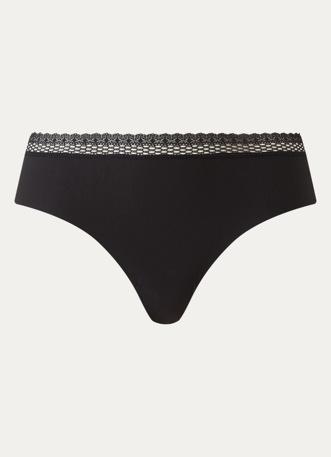 Chantelle Cozy Chic hipster met kant - voorkant zwart