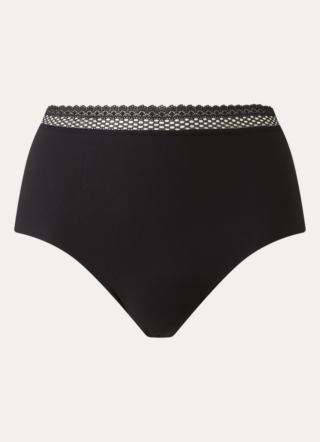 Chantelle Cozy Chic slip met kant - voorkant zwart