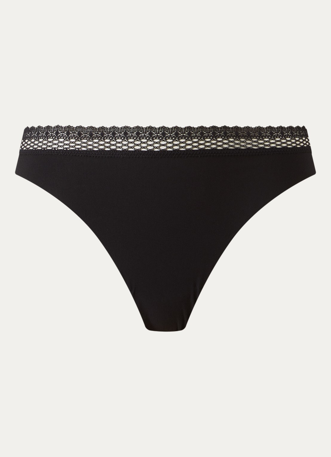 Chantelle Cozy Chic tanga met kant - voorkant zwart