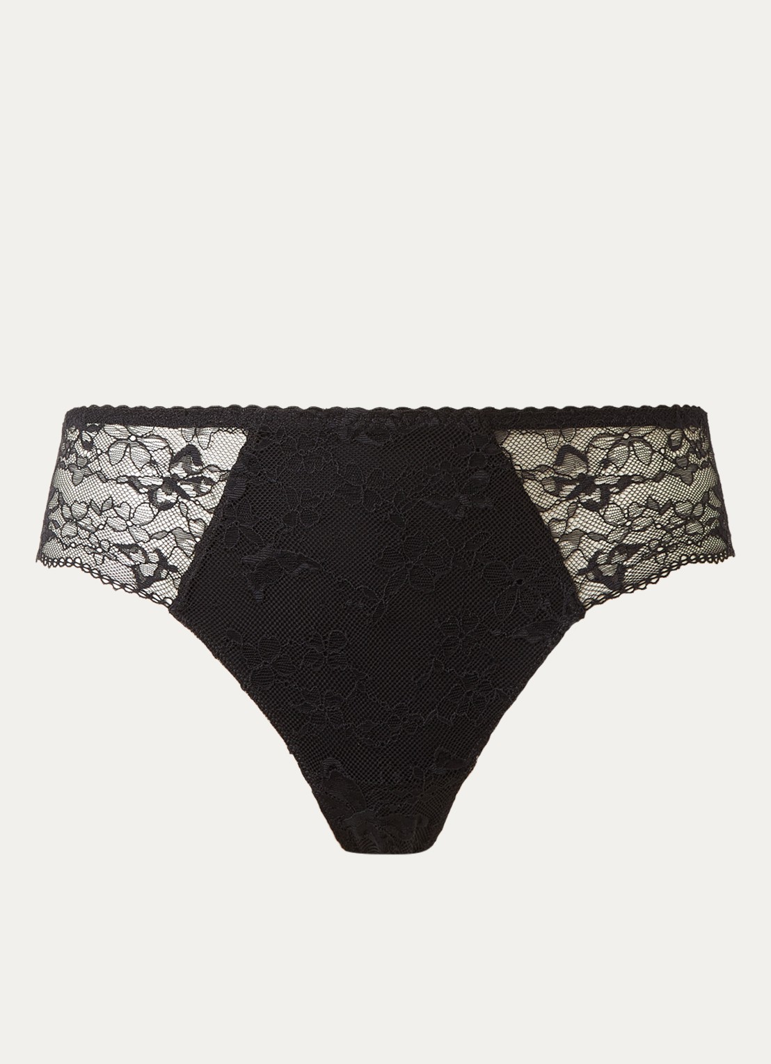 Chantelle Crush high waisted slip met kant - voorkant zwart