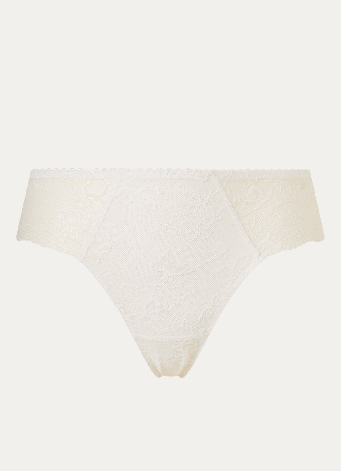 Chantelle Crush high waisted slip met kant - voorkant gebroken wit