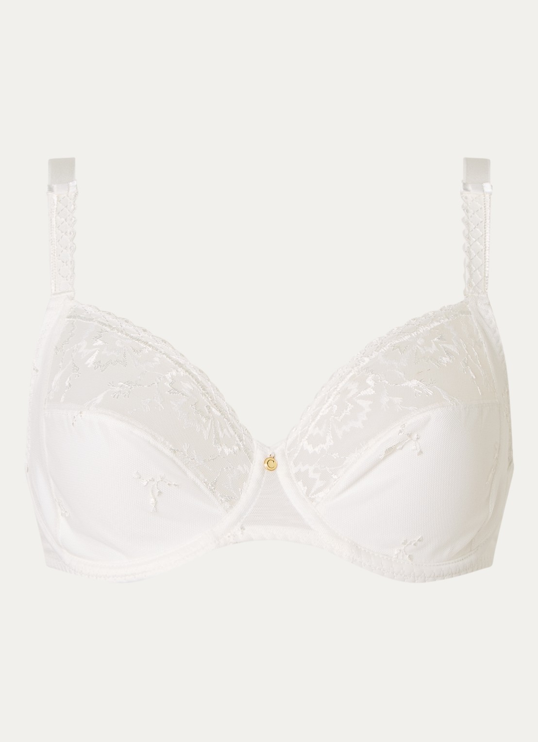 Chantelle Every Curve beugel bh met borduring - voorkant 4 gebroken wit