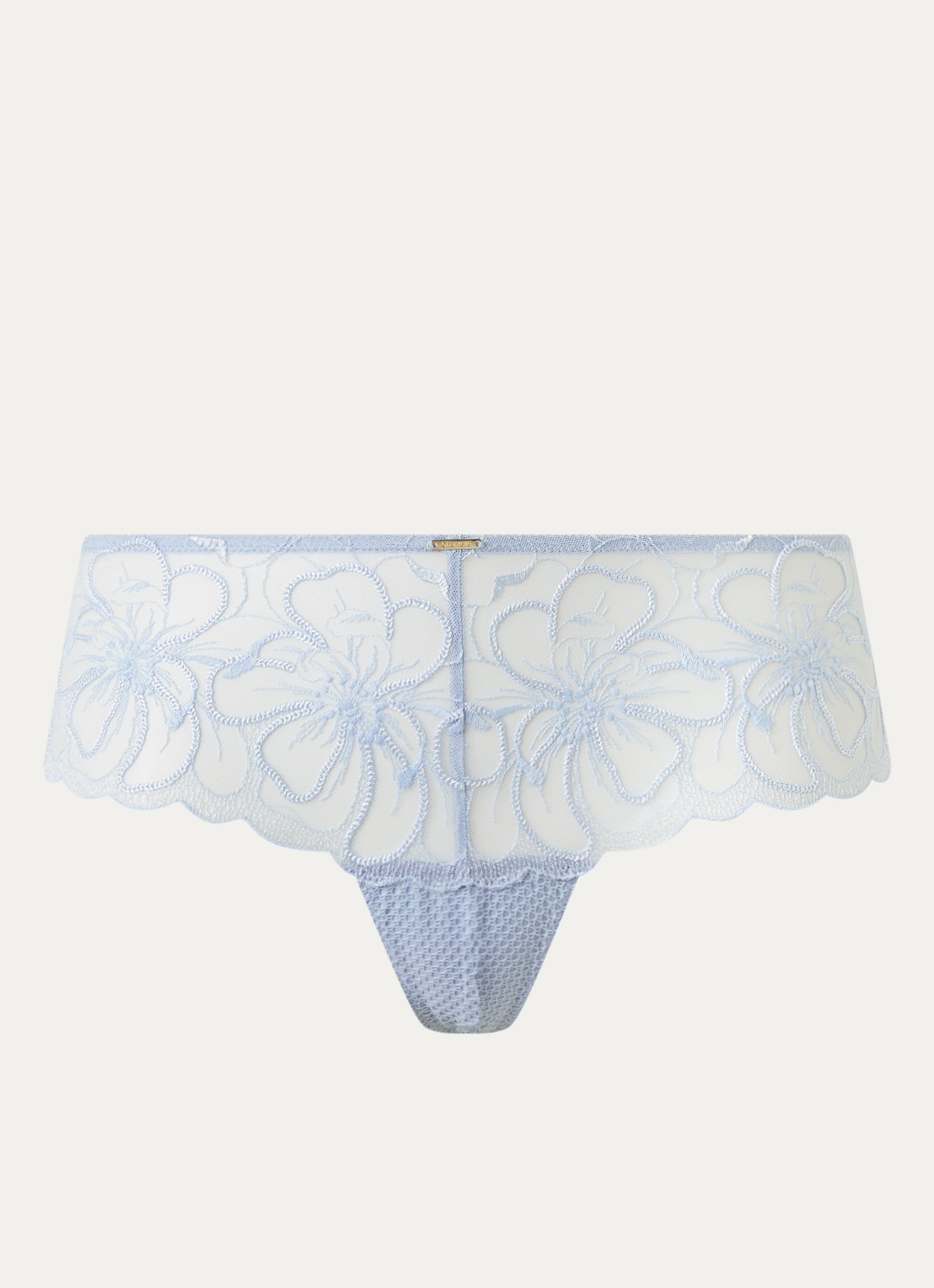 Chantelle Fleurs shorty van mesh met borduring - voorkant icy flower-e43