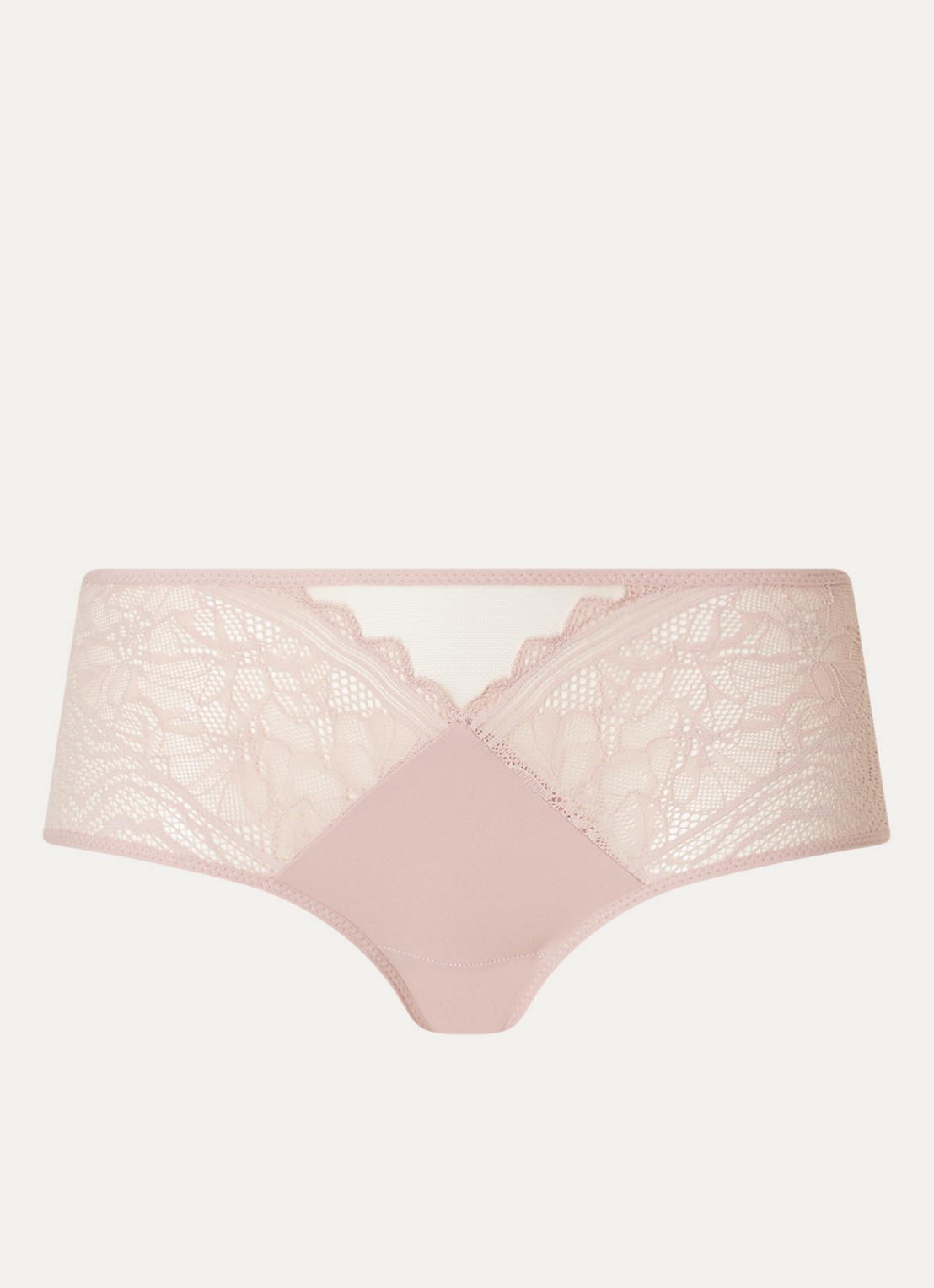 Chantelle Floral Touch shorty met kant - voorkant 2 oudroze