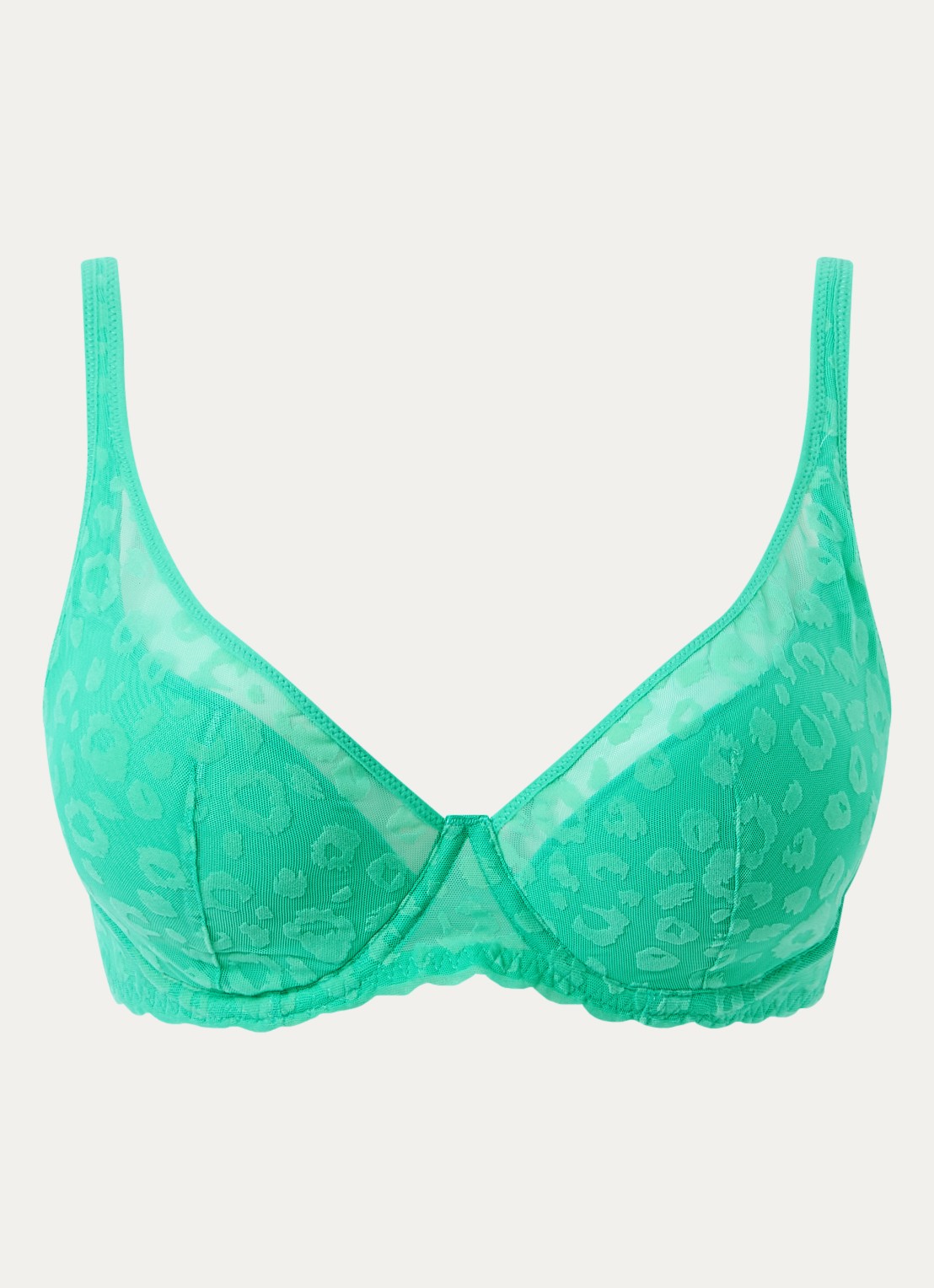 Chantelle Girls voorgevormde beugel bh met overlay van mesh - voorkant 2 zeegroen