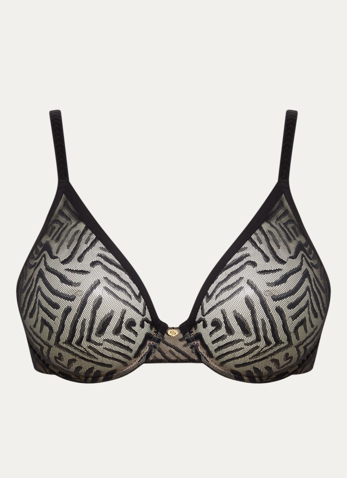 Chantelle Graphic Allure beugel bh van mesh - voorkant 2 zwart