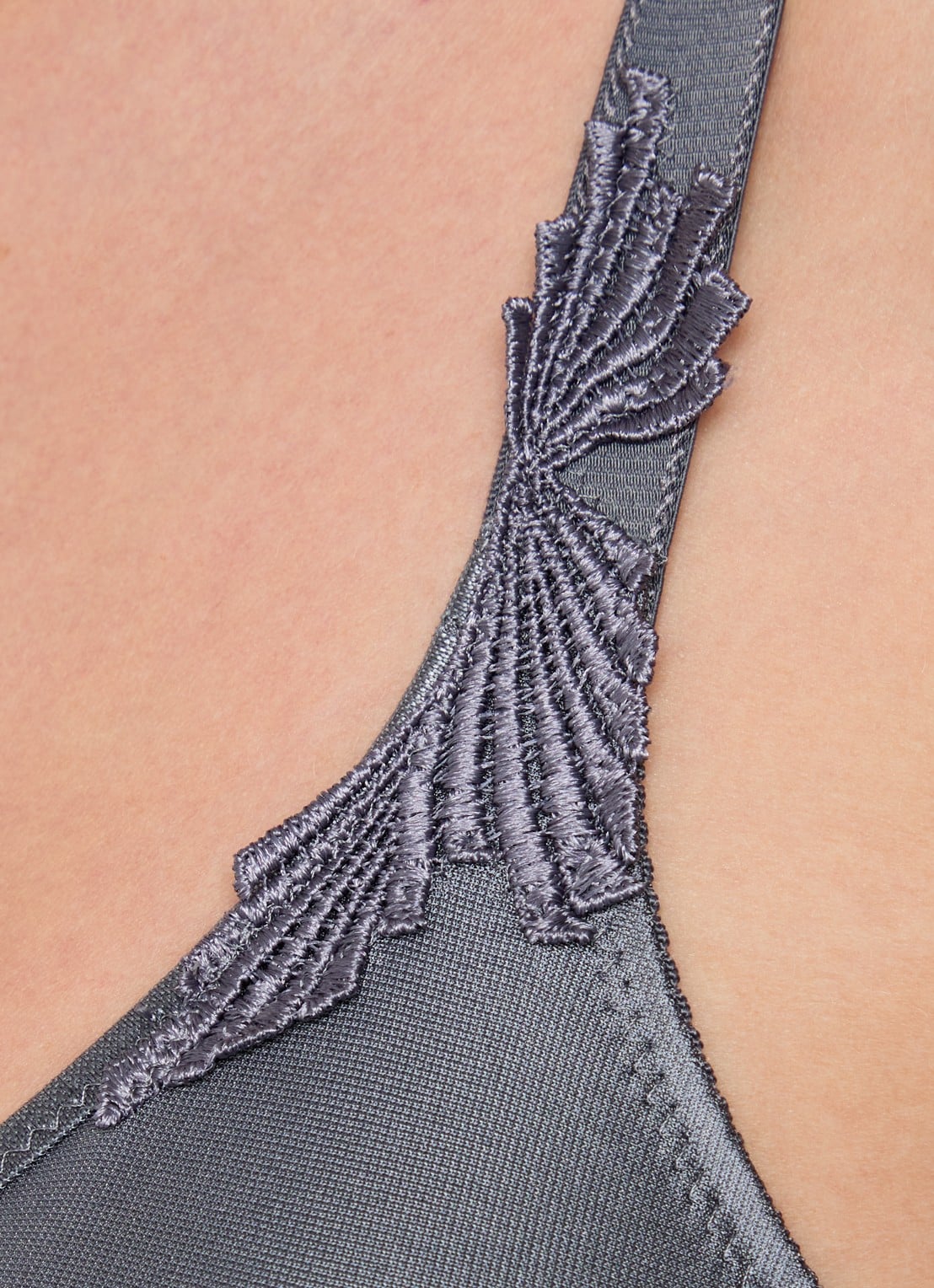 Chantelle Hedona beugel bh met kantborduring - detail 5 donkergrijs