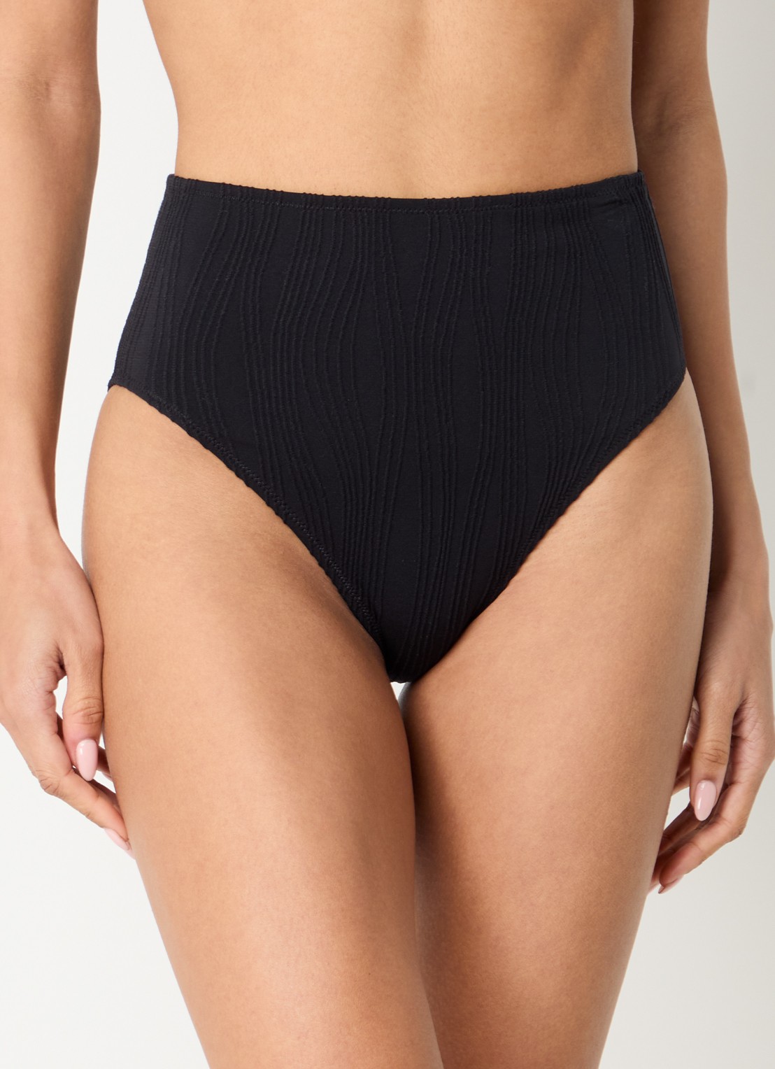 Chantelle High waisted bikinislip met structuur - detail 3 zwart
