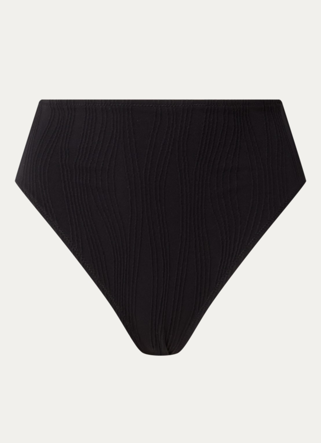 Chantelle High waisted bikinislip met structuur - voorkant 2 zwart