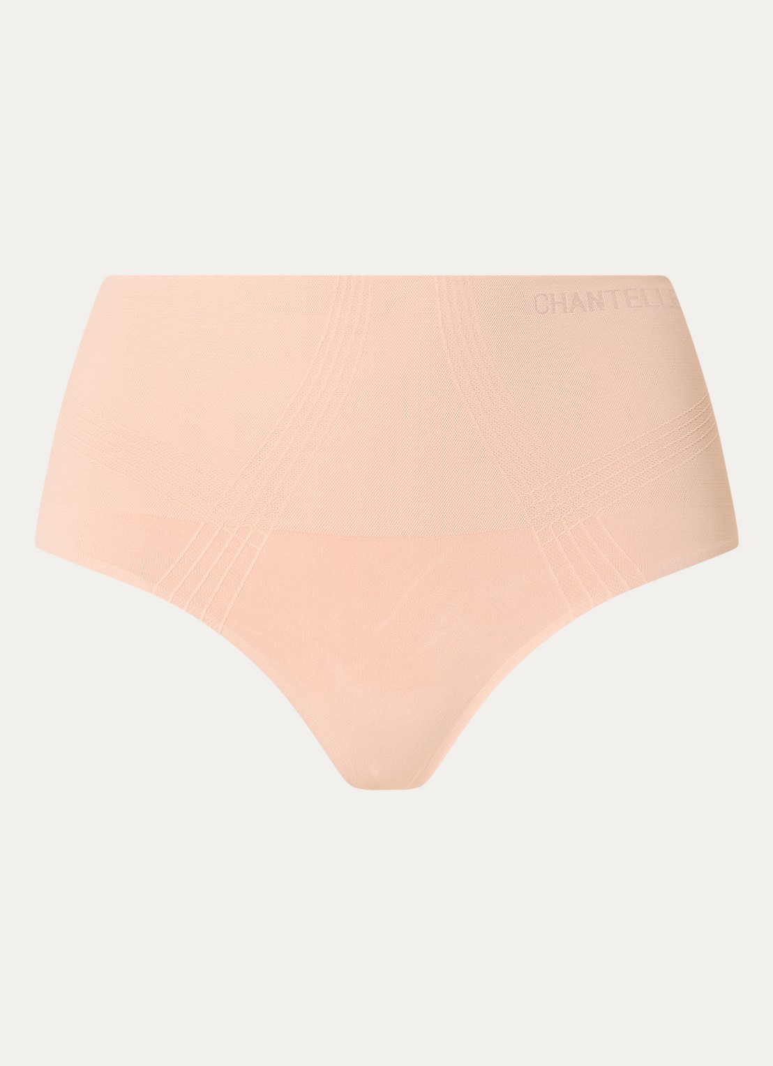 Chantelle High waisted corrigerende string - voorkant beige