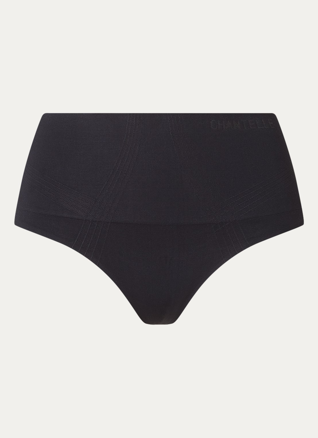Chantelle High waisted corrigerende string - voorkant 4 zwart