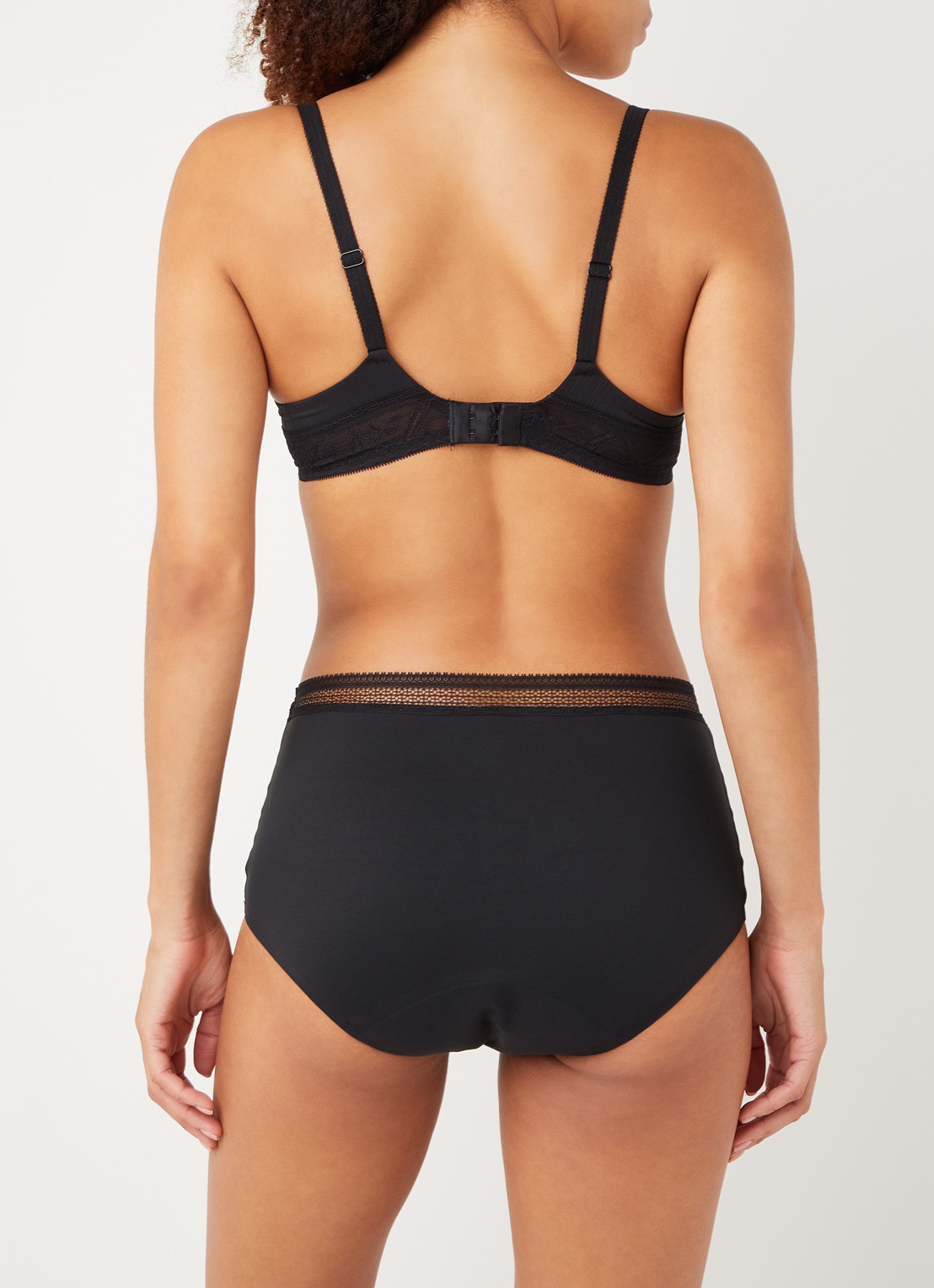 Chantelle High waisted naadloos menstruatie ondergoed met kant - achterkant 4 zwart