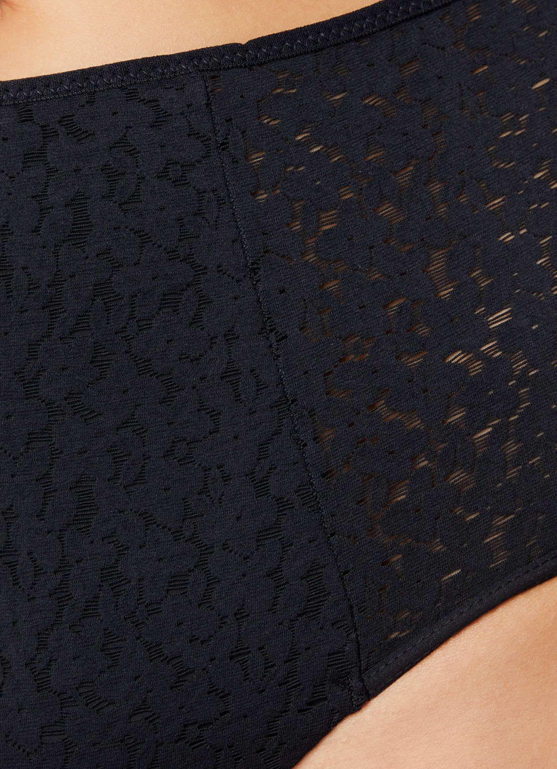 Chantelle High waisted slip met kant - detail 4 zwart