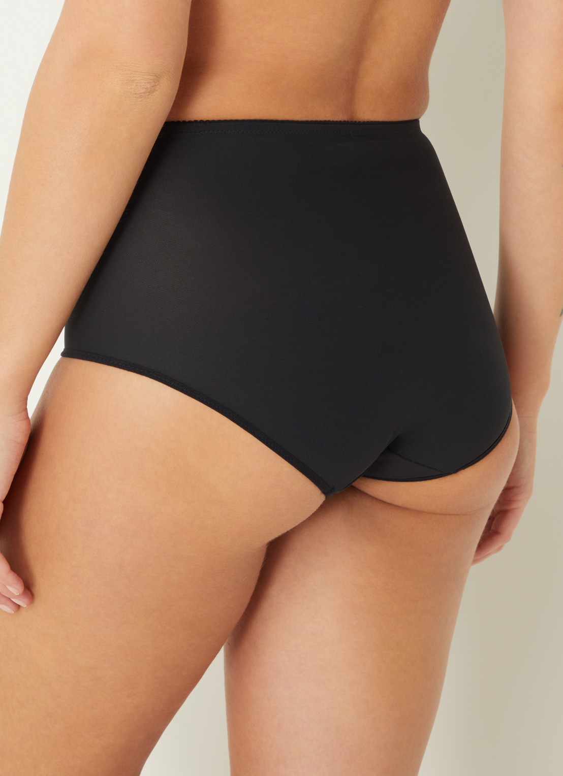 Chantelle High waisted slip met kant - achterkant 3 zwart