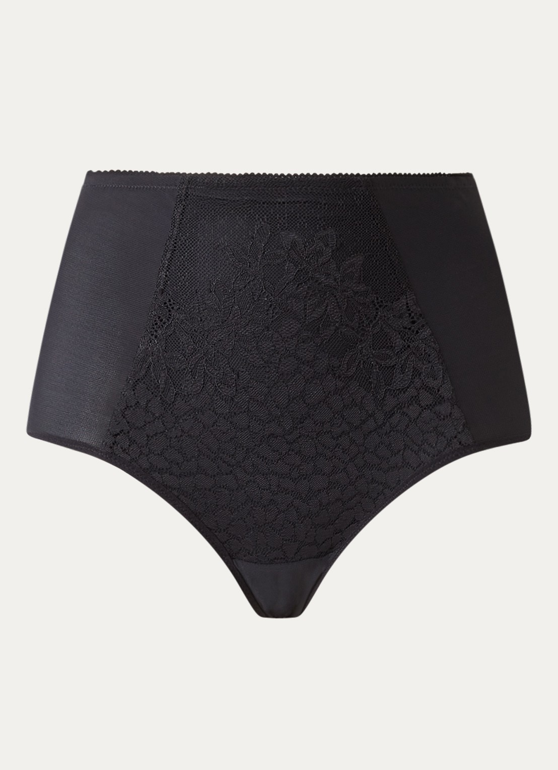 Chantelle High waisted slip met kant - voorkant zwart