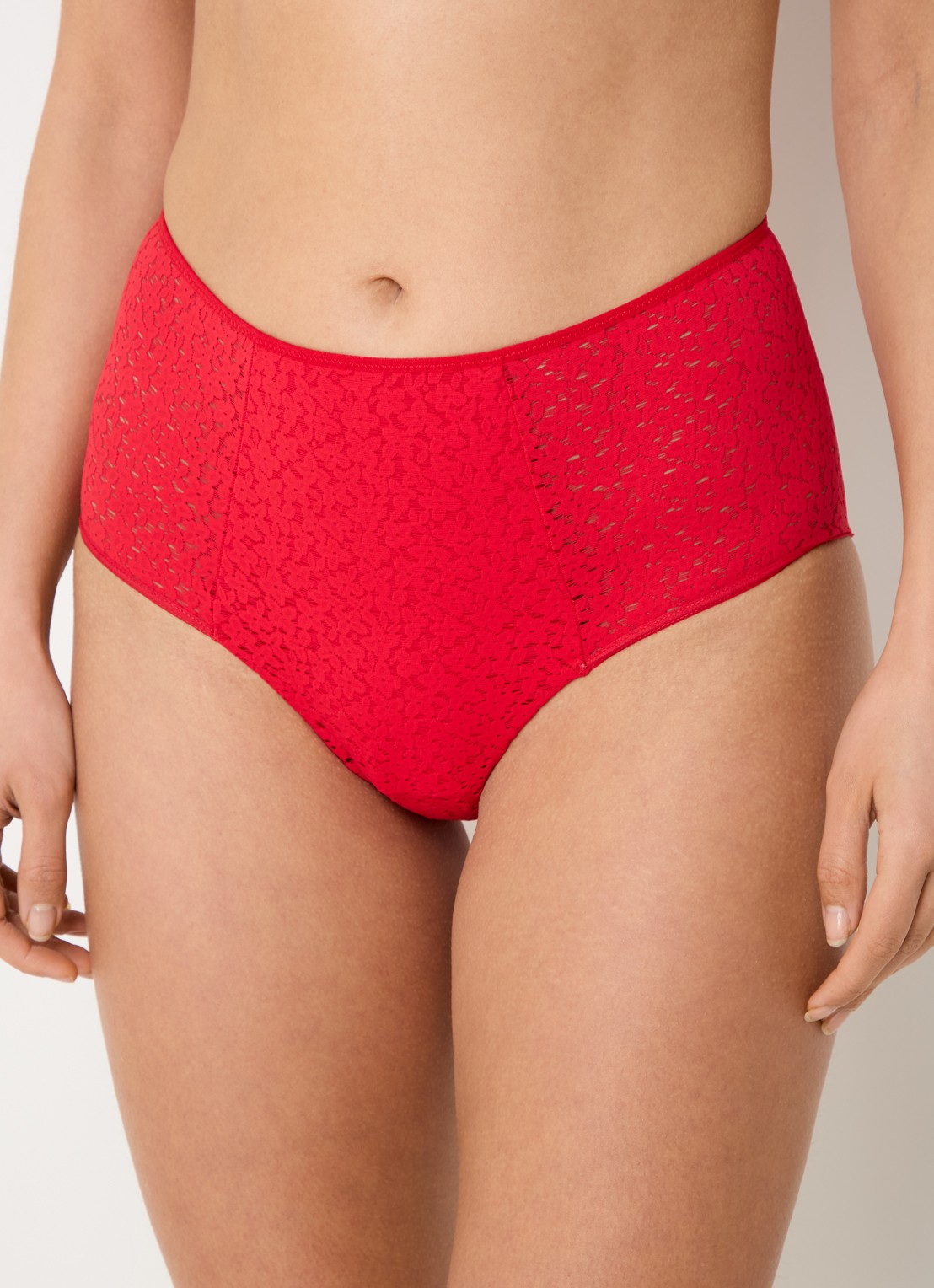 Chantelle High waisted slip met kant - detail rood