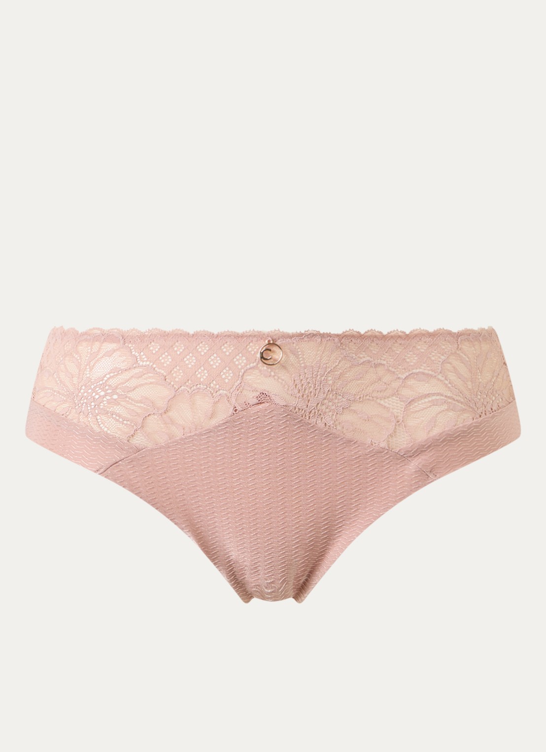 Chantelle High waisted slip met kant  - voorkant 2 oudroze