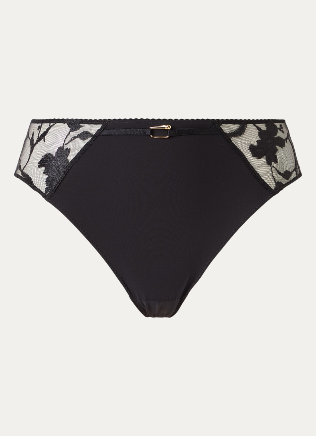 Chantelle Hipster met details van kant - voorkant zwart