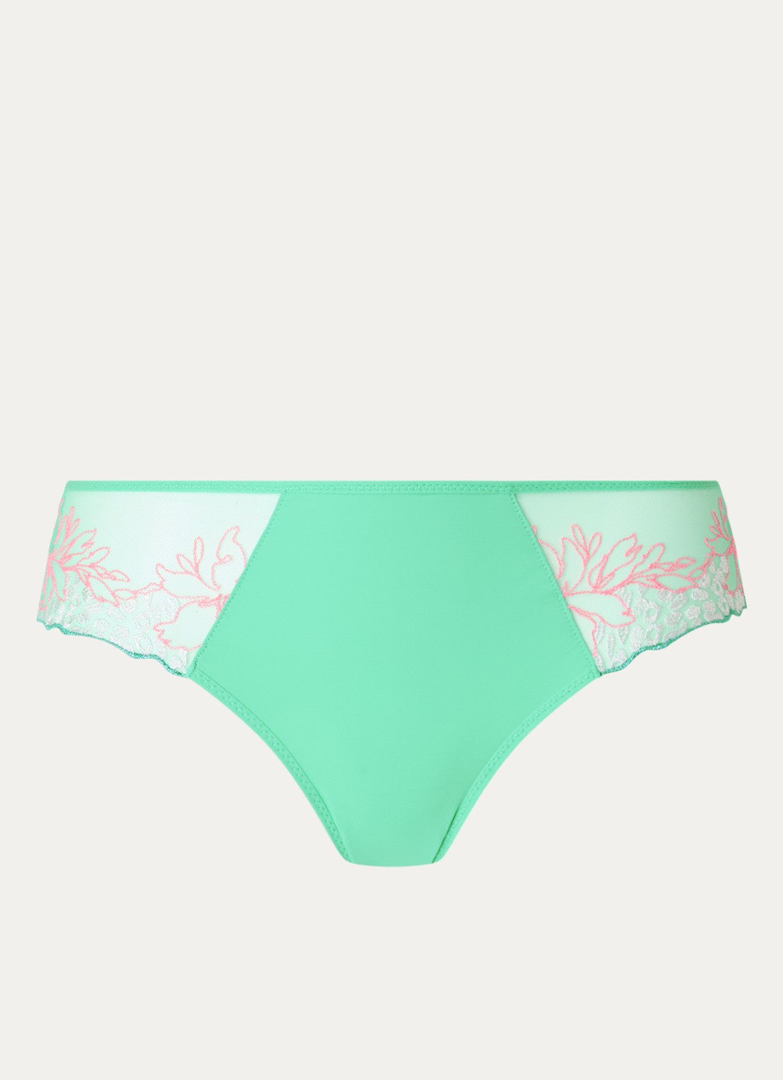 Chantelle Hipster met kant en mesh - voorkant zeegroen