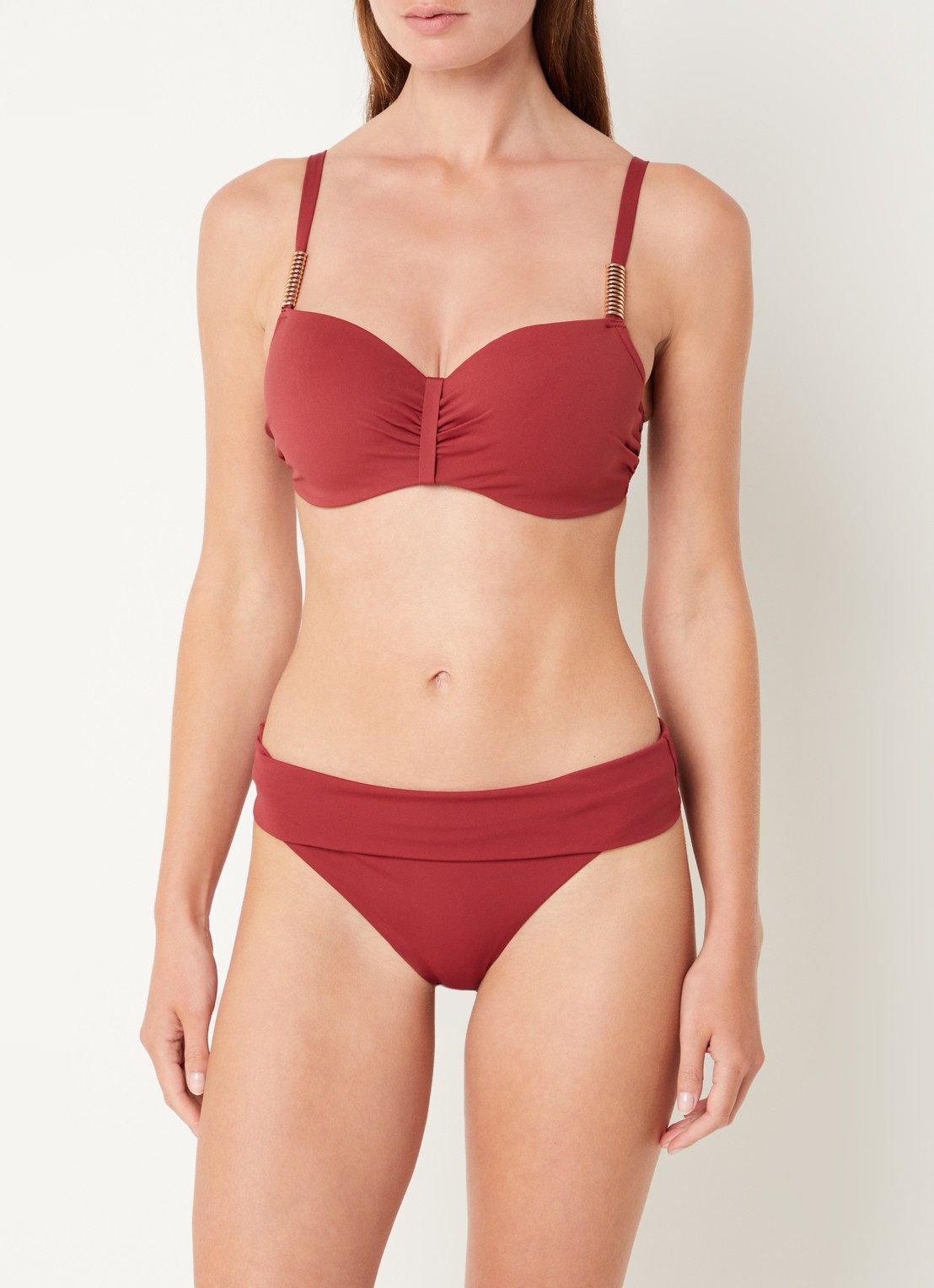 Chantelle Icon high waisted bikinislip - detail donkerrood
