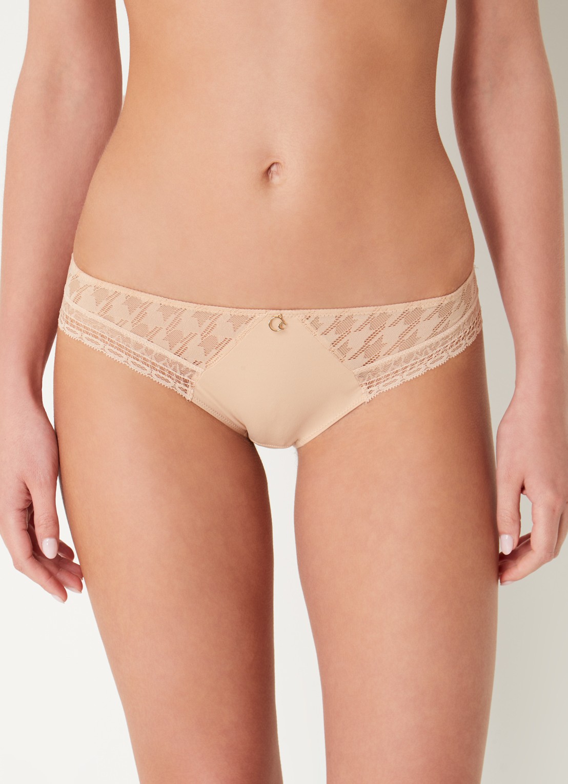 Chantelle Impression slip met kant - detail creme